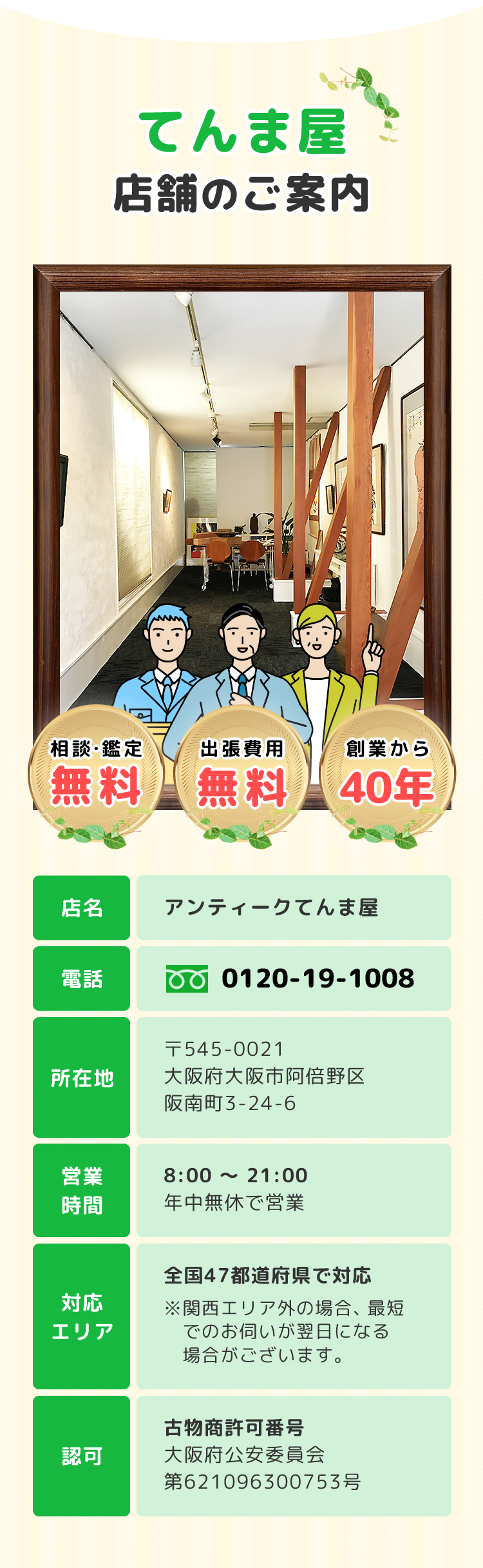 てんま屋店舗のご案内